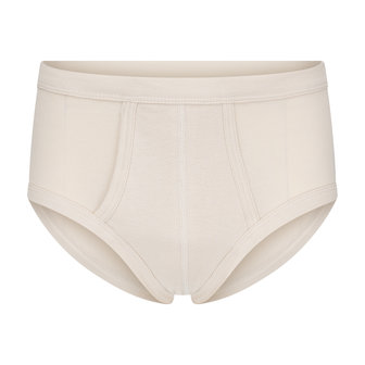 2-Pack Heren slips met gulp 100% Katoen Beige Klassiek Fit