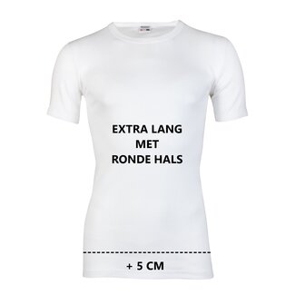 3-Pak Extra lang heren T-shirt met ronde hals M3000 Wit