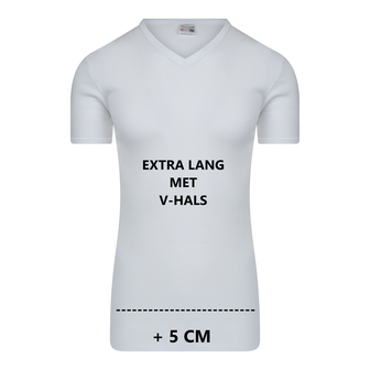 3-Pak Extra lang heren T-shirt met V-hals M3000 Wit