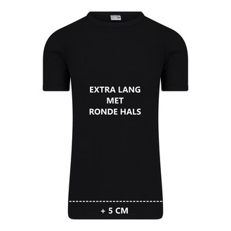 3-Pak Extra lang heren T-shirt met ronde hals M3000 Zwart