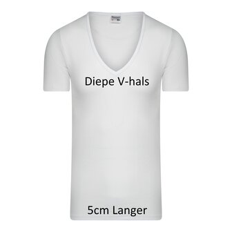 T-shirt diepe V xtra lang