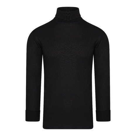 Thermo Unisex colshirt Zwart met lange mouw 