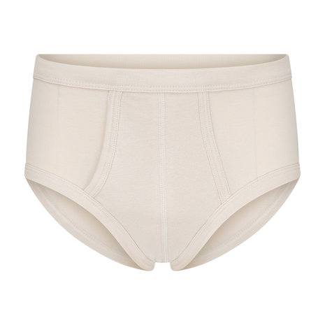 2-Pack Heren slips met gulp 100% Katoen Beige Klassiek Fit