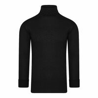 Thermo Unisex colshirt Zwart met lange mouw 