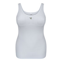 Dames Buste Hemd 'Jaqueline' 100% Katoenen Tricot (wit)