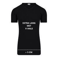 3-Pak Extra lang heren T-shirt met V-hals M3000 Zwart
