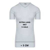 3-Pak Extra lang heren T-shirt met V-hals M3000 Wit
