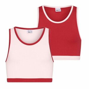 2-Pack Mix&Match Meisjes hesjes L.Roze/D.Rood